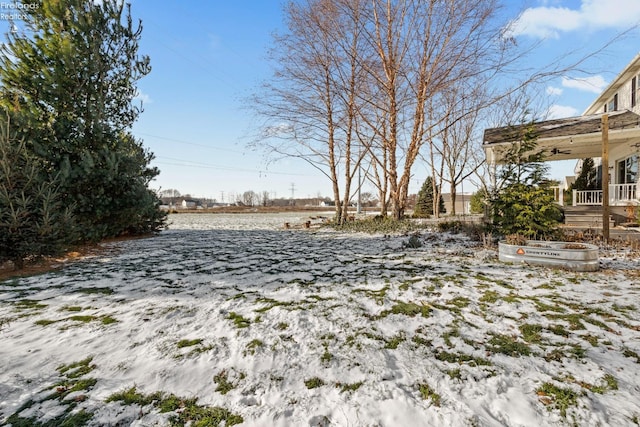 view of snowy yard