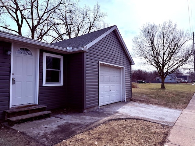 view of garage