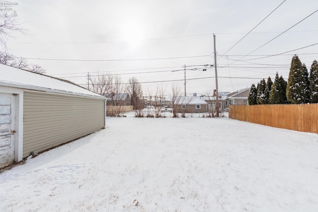 view of snowy yard