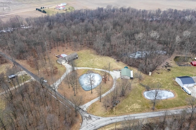 bird's eye view with a rural view