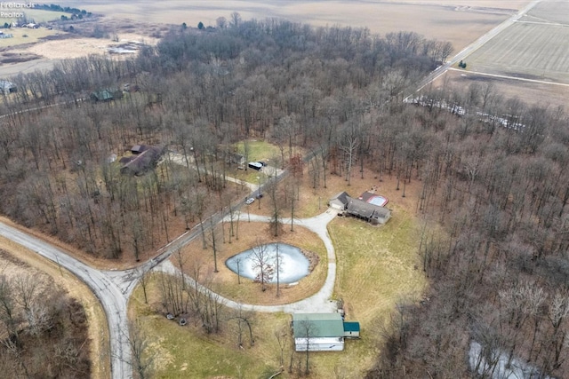 bird's eye view with a rural view