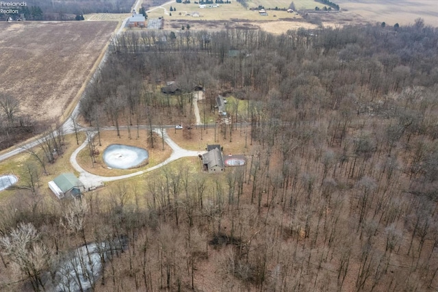 drone / aerial view featuring a rural view