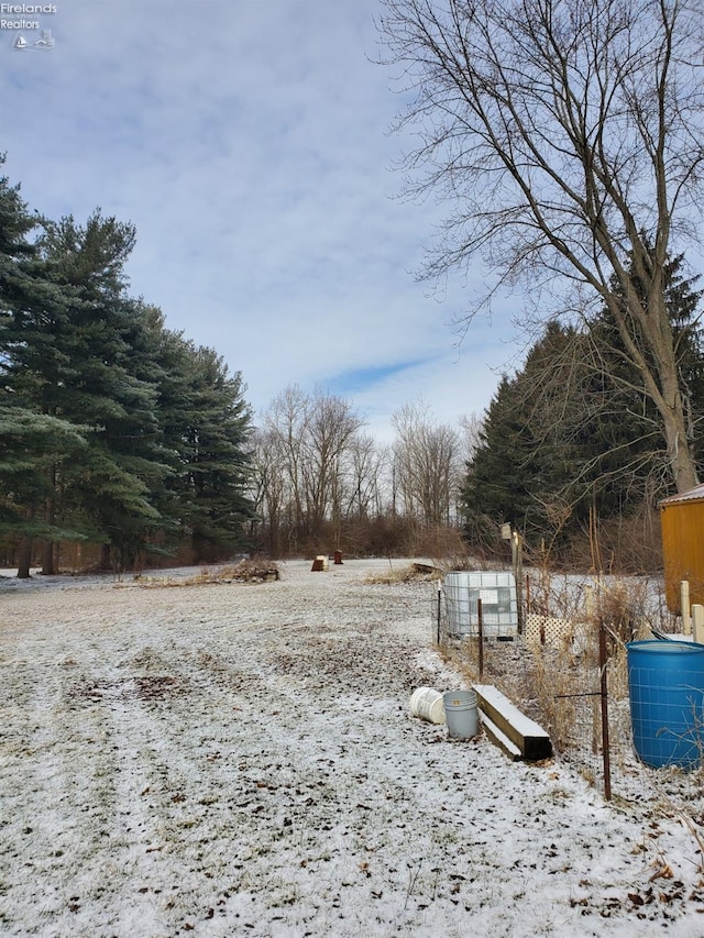 view of snowy yard