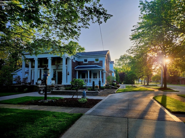 view of neoclassical home