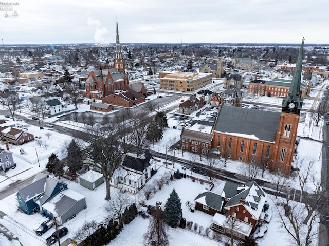 view of snowy aerial view