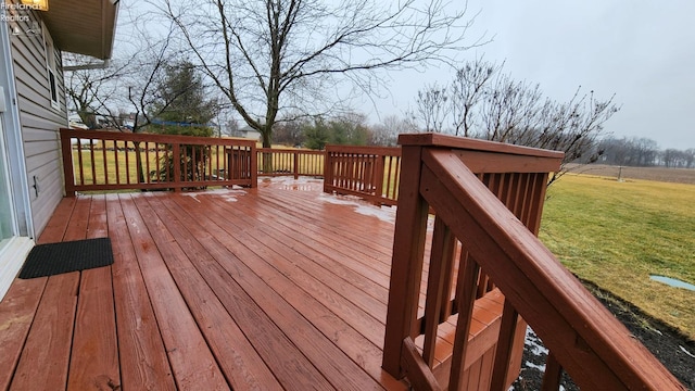 deck with a yard