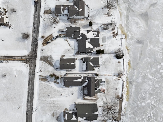 view of snowy aerial view