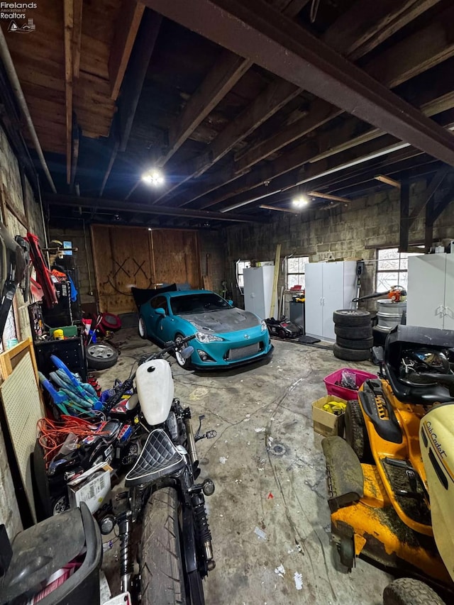 view of garage