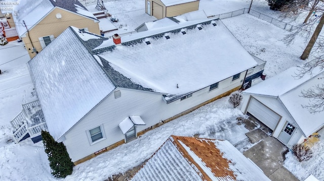 view of snowy aerial view