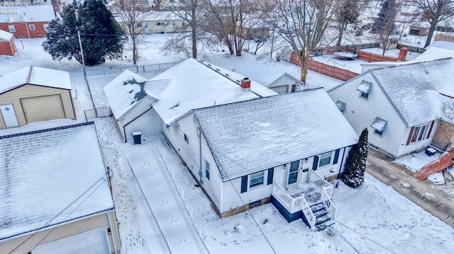 view of snowy aerial view