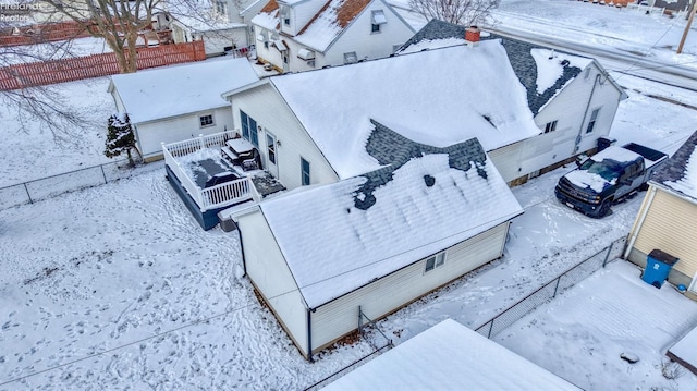 view of snowy aerial view