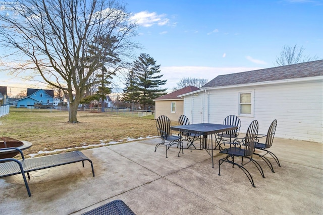 view of patio / terrace with fence and outdoor dining area