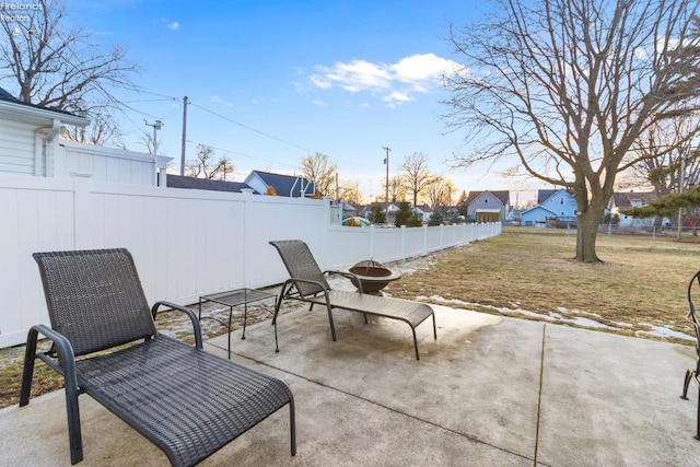 view of patio featuring a fenced backyard