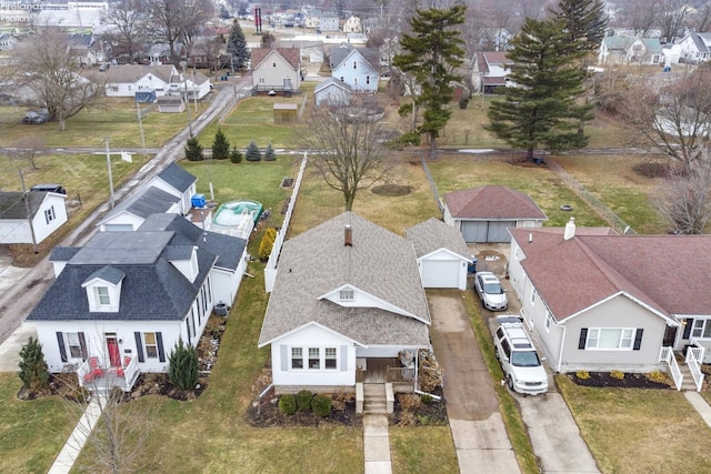 aerial view with a residential view