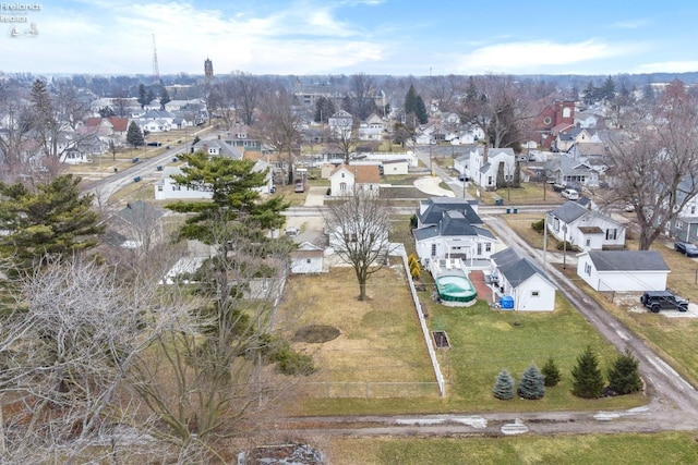 drone / aerial view with a residential view