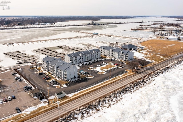 view of snowy aerial view