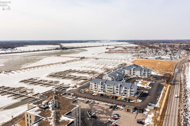 view of snowy aerial view