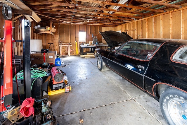 view of garage