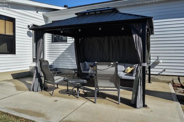 view of patio with a gazebo