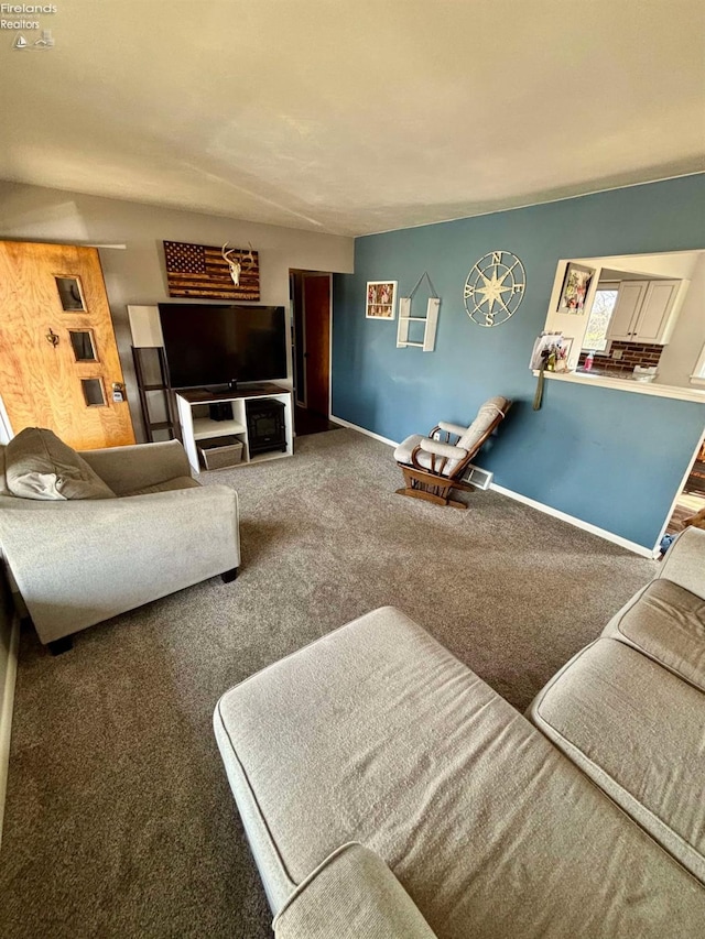 view of carpeted living area