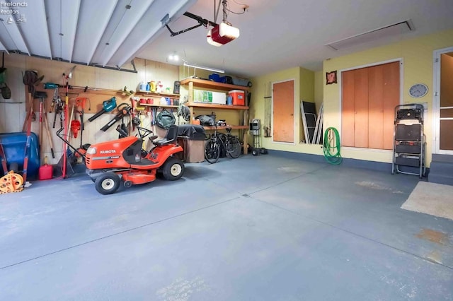 garage featuring a garage door opener