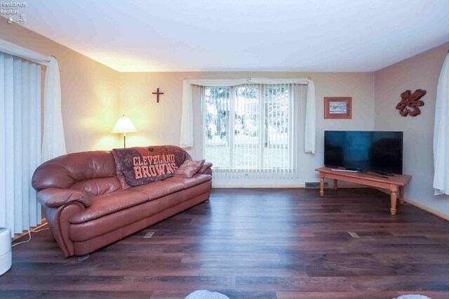 living area featuring wood finished floors