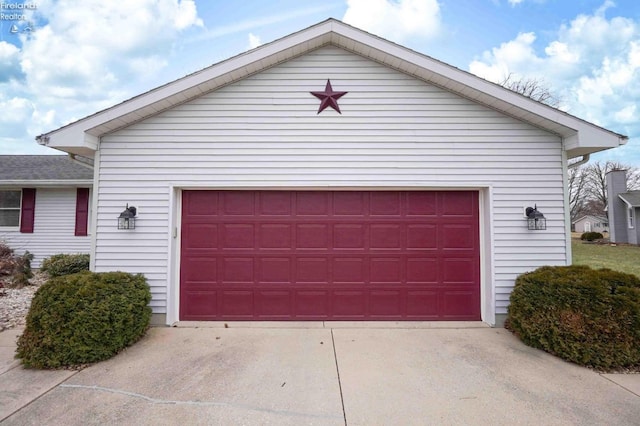 view of garage