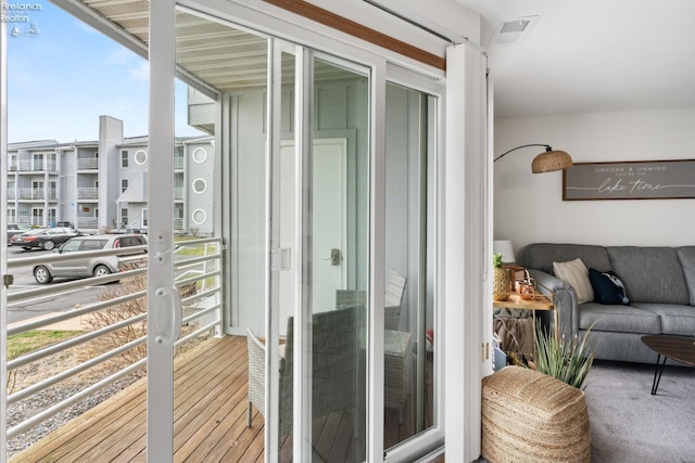 balcony featuring visible vents