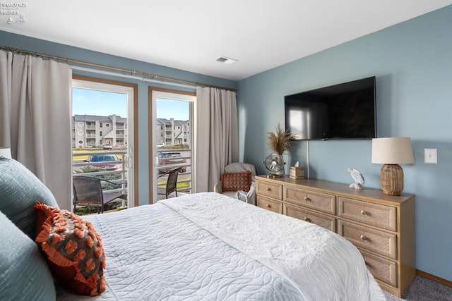 bedroom with visible vents