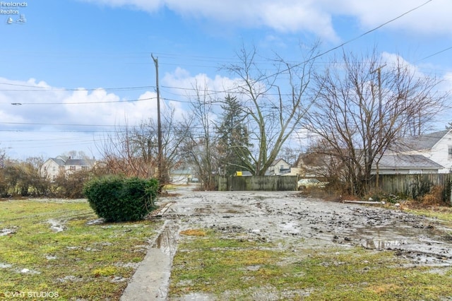 view of yard with fence