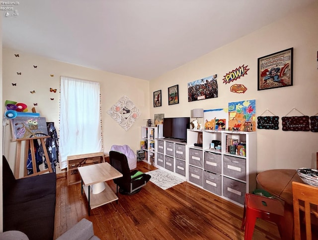 living room with wood-type flooring