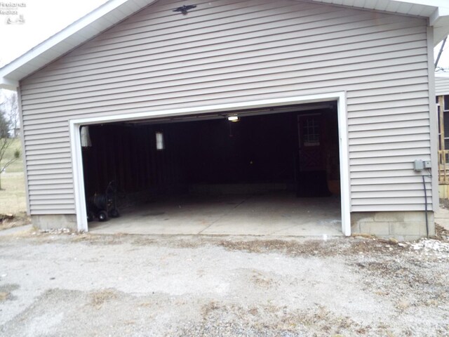 view of garage