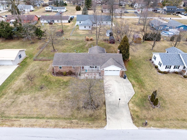 aerial view featuring a residential view