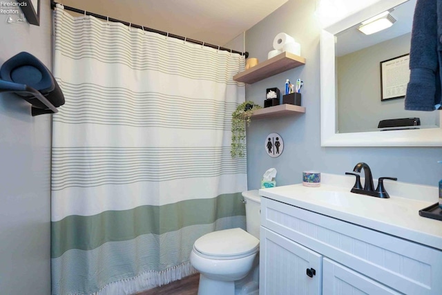 bathroom with vanity and toilet