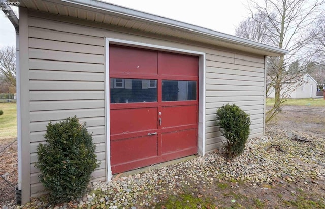 view of garage