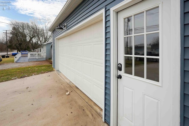 view of garage