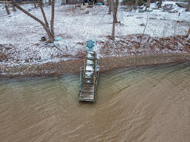 water view with a boat dock