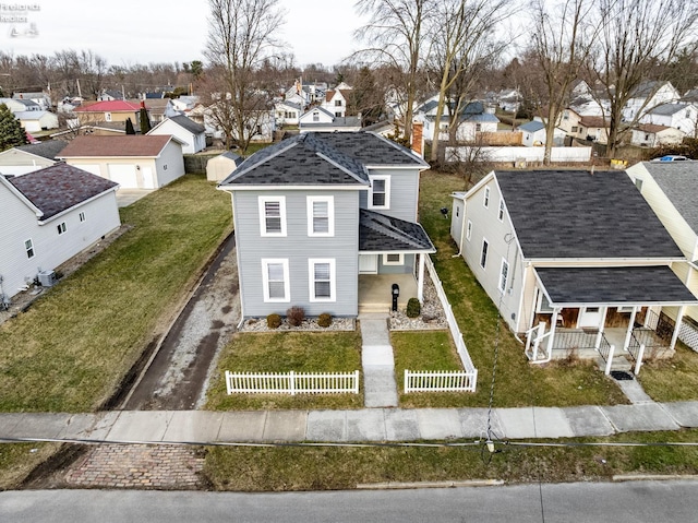 aerial view featuring a residential view