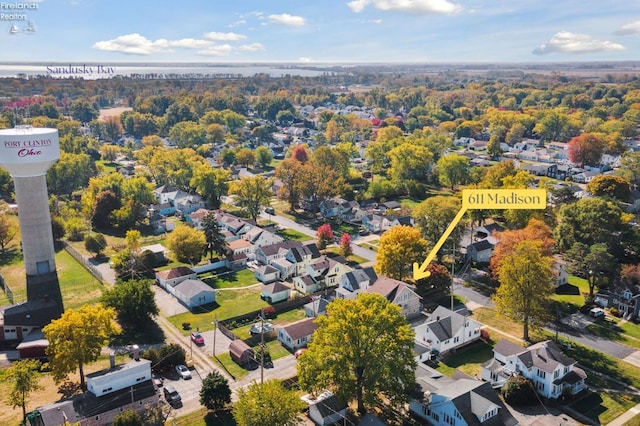 aerial view with a residential view