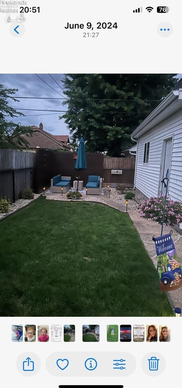 view of yard with fence