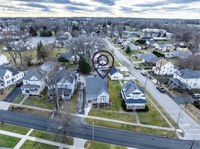 drone / aerial view featuring a residential view