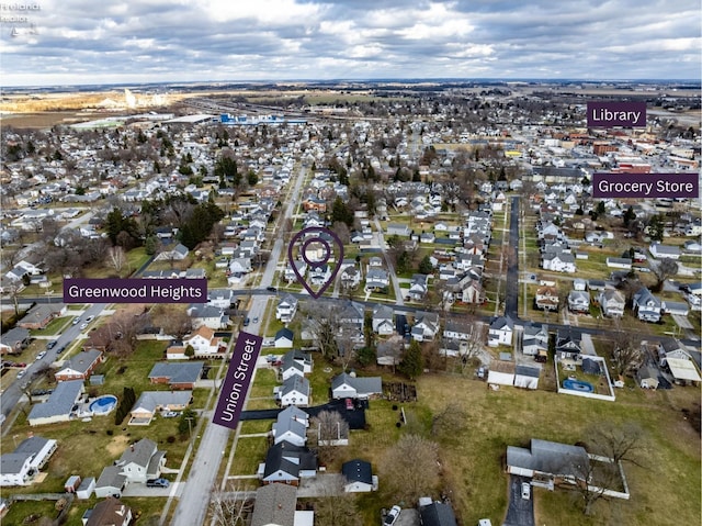 birds eye view of property featuring a residential view