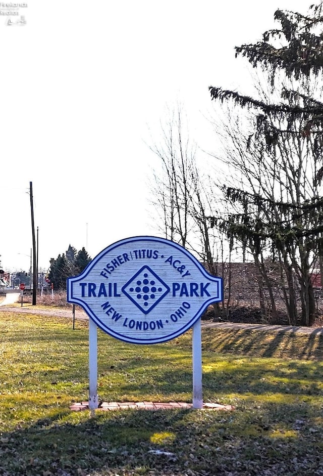 view of community sign