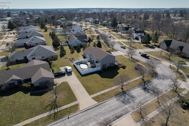 aerial view with a residential view