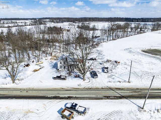 view of snowy aerial view