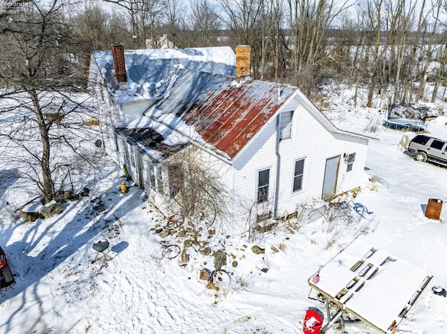 view of snowy aerial view