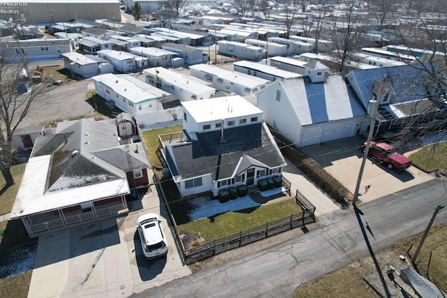 aerial view featuring a residential view