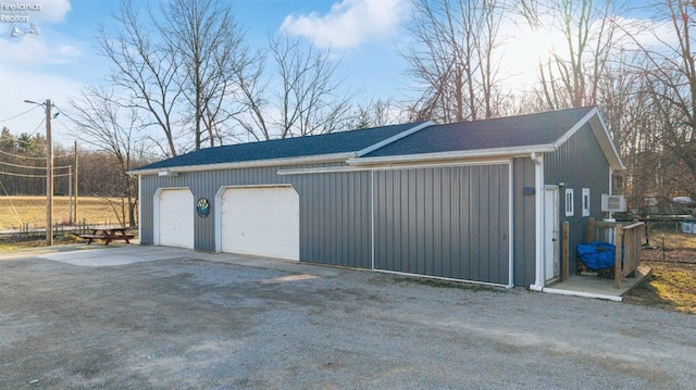 detached garage with driveway