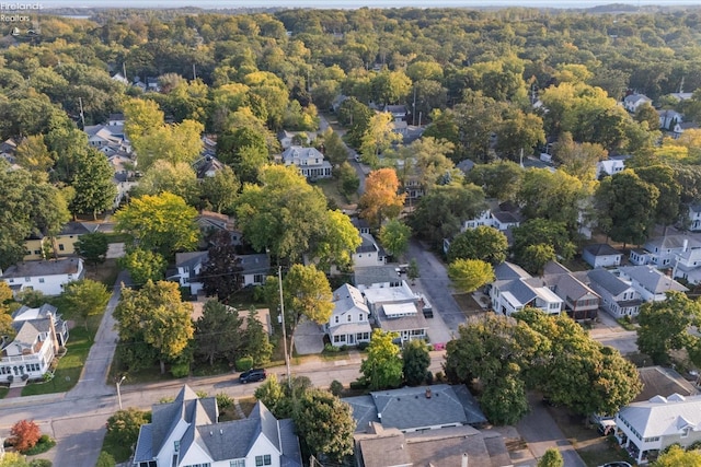 bird's eye view with a residential view and a view of trees