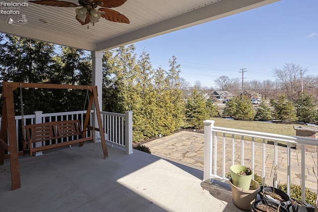 view of patio with ceiling fan